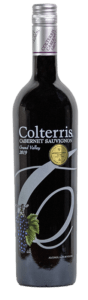 Wine bottle filled with 2019 Colterris Cabernet Sauvignon